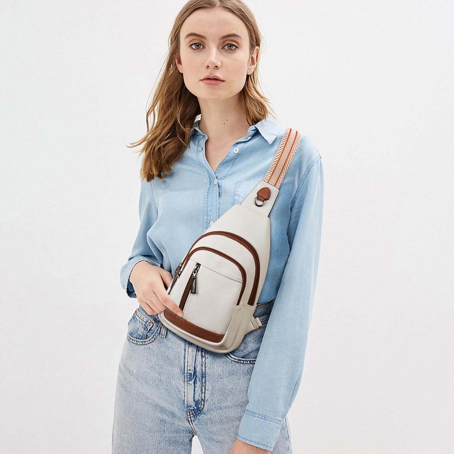 cakang Womens Sling Bag Crossbody Bags for Women Vegan Leather Sling Backpack Daypack Fanny Pack Crossbody Purse Travel - Image 2