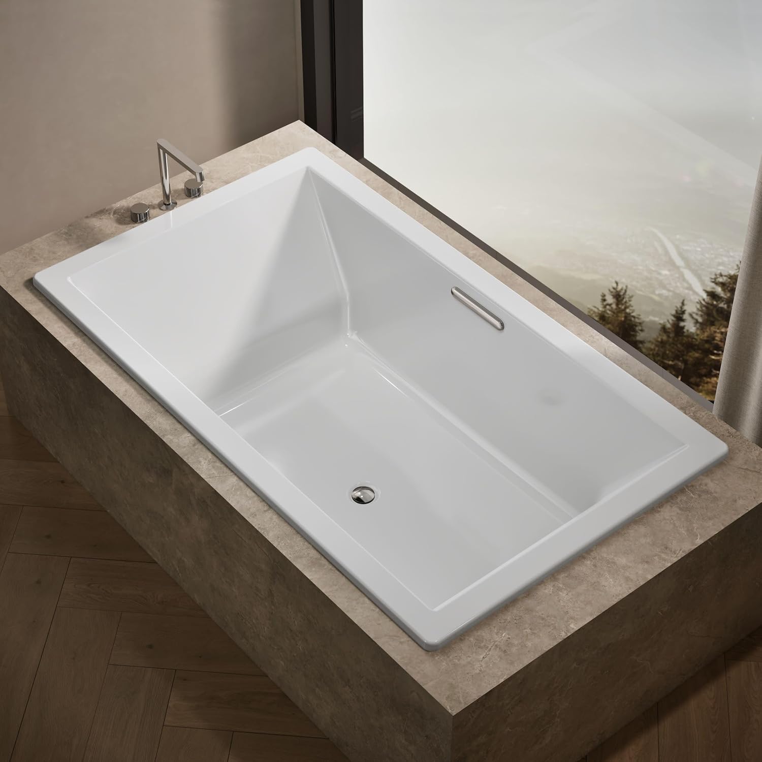 Kohler 1137-0 Underscore® 72" x 42" drop-in bath, White