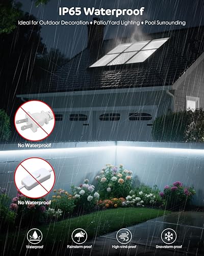 Miniatura 3 de Aclorol Tira de luces LED de 120 V de longitud de 20 pies, color blanco frío, 6000 K, súper brillante, para exteriores, tira de luz LED impermeable