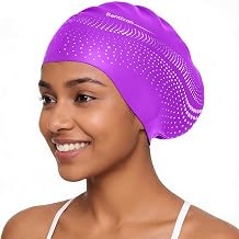 Unisex Extra Large Swim Cap for Long Hair, Large Size Soft Silicone Womens Swim Caps for Braids, Dreadlocks, Weaves, Curls & Afros, Waterproof High Eelastic Swimming Cap for Women Men Adult