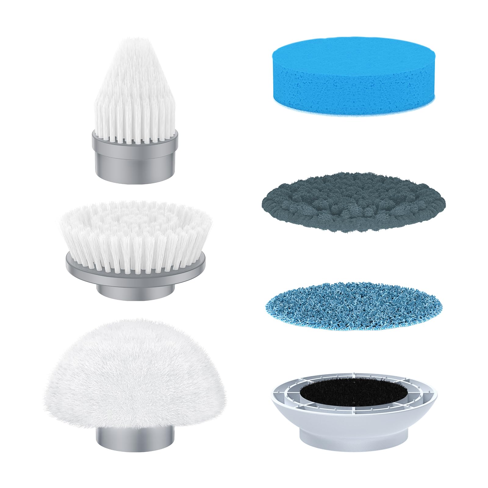 LABIGO6 Pack Replaceable Brush Heads, Replacement Brush Heads for LABIGO Electric Spin Scrubber LA4 Pro LA3 Pro LA2 Pro LA1 Pro, Cordless Spin Scrubber Brush Set for Bathroom Floor Tile Kitchen Car