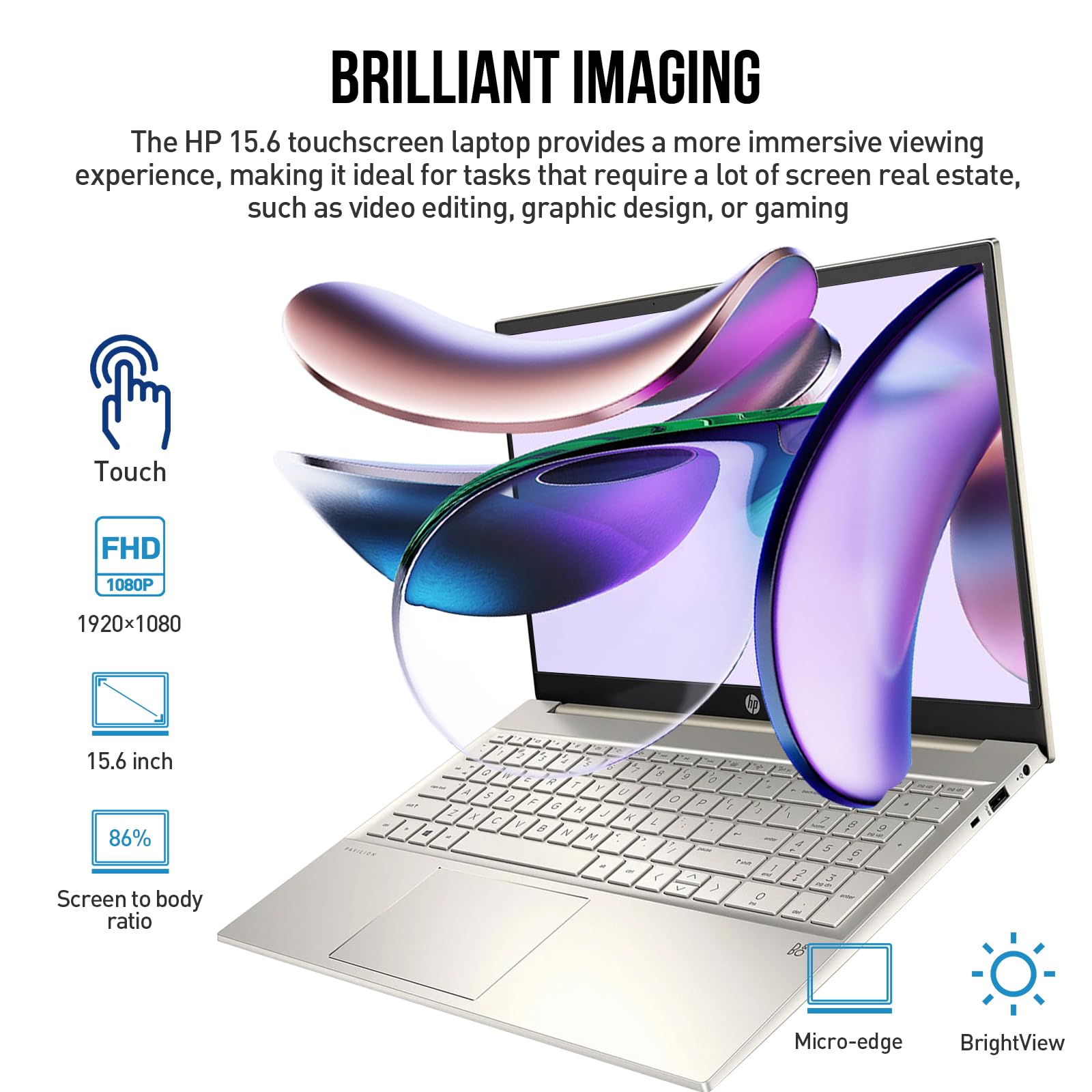 Amazon.com: HP Pavilion Touchscreen Laptop Computer, 15 Inch Touch