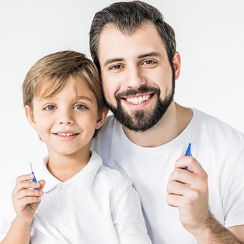 Miniatura 47 de BBTO 100 piezas de llaves de cepillo dental para limpiador interdental, palillo de dientes, cabezal de hilo dental, limpiador oral de palillos Rojo