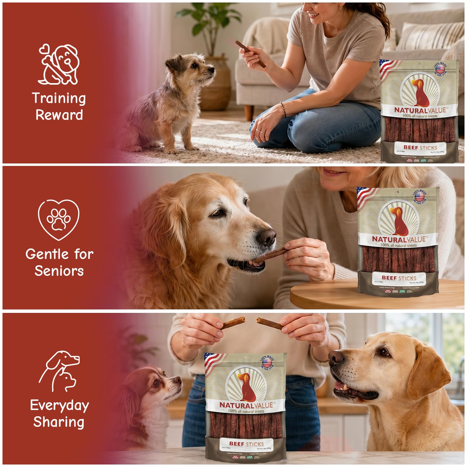 LOVING PETS Natural Value Treats 14oz-Beef Sticks