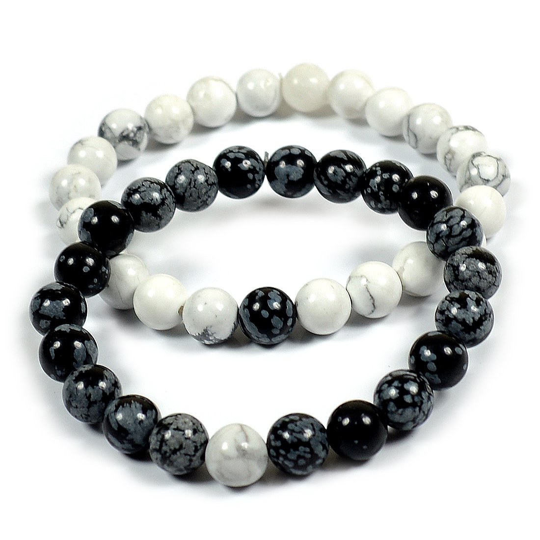 Reiki Crystal Products Natural Couple Bracelet for Lovers Pair, Couple Distance Healing Beads Relationship, Snowflake Obsidian Bracelet, Howlite Bracelet, Combo Bracelet (B07D3RMDYV) Amazon Price History, Amazon Price Tracker