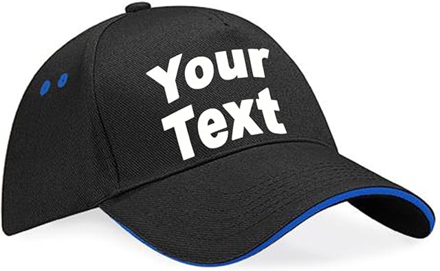Beechfield Personalised Premium 2 Tone Baseball Fashion Cap HAT 123t Slogans