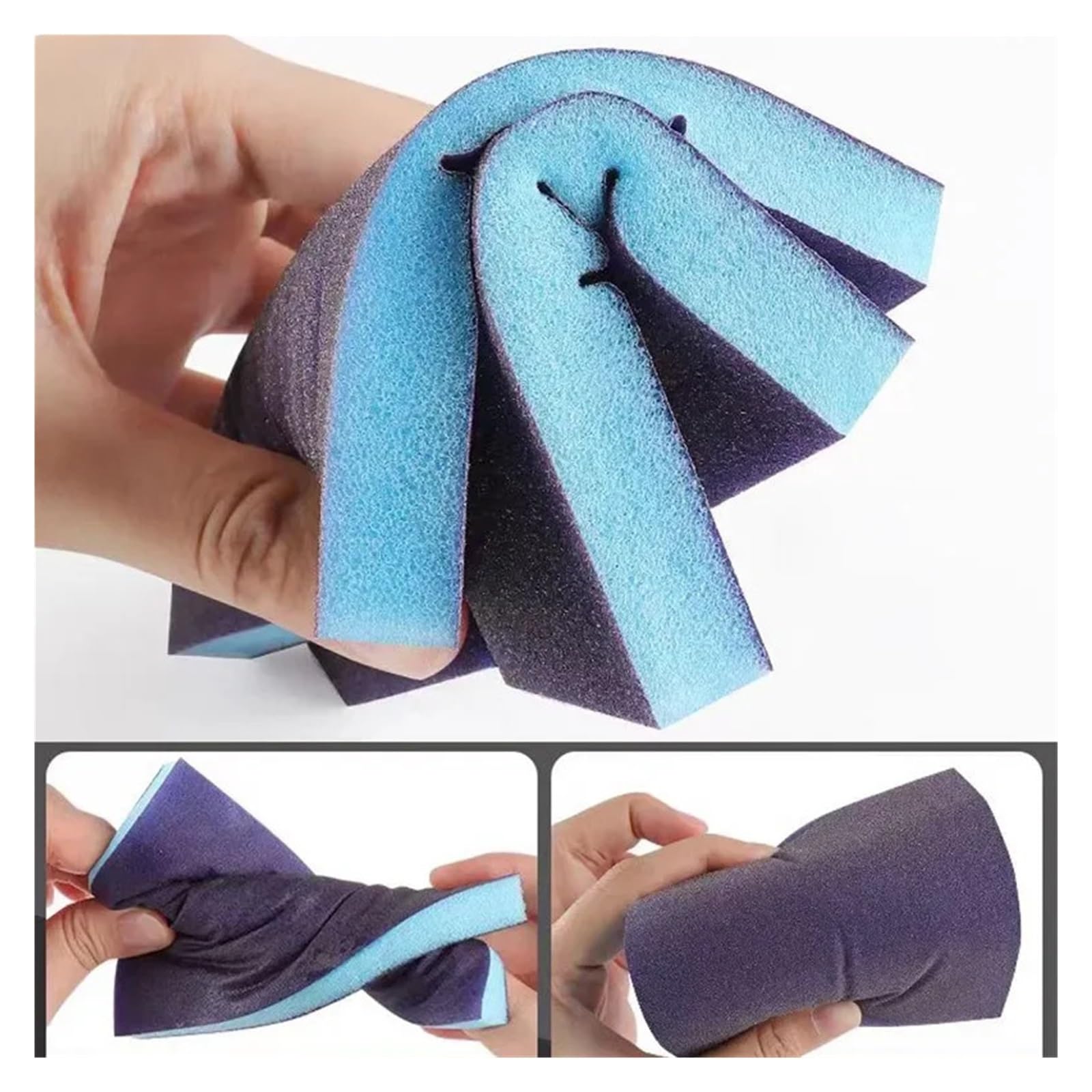 Spugna abrasiva riutilizzabile a umido e a secco, blocchi di carta vetrata a doppia faccia grossa for la lavorazione del legno, lucidatura dei metalli, tamponi a grana fine(18pcs- (3 sets))