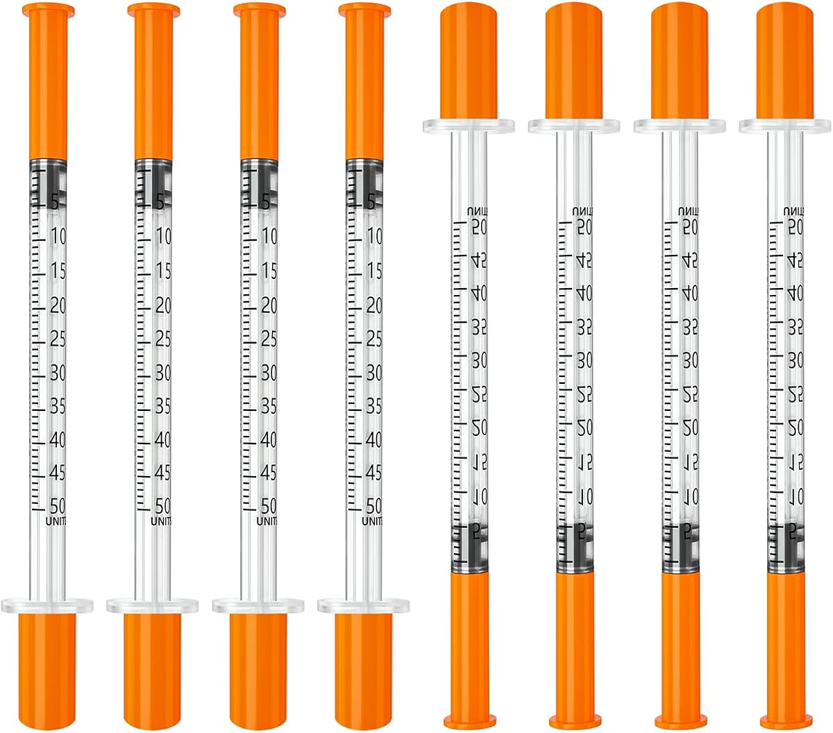 jeringas con agujas para inyectar, 0.5mL 31G 5/16" (8mm) jeringas de insulina, Individually Wrapped, 100 Pack