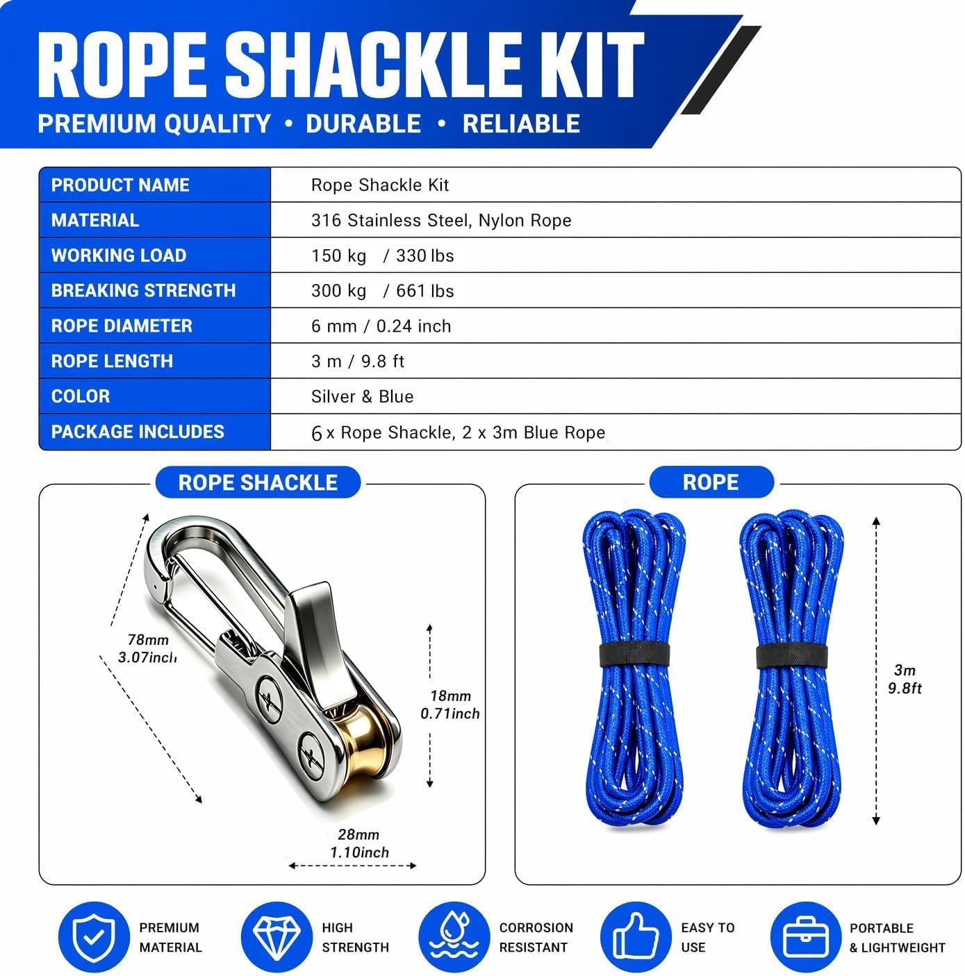 6-Pack Paracord Adjusters,Rope Tightening Tool & Tensioner,Rope with Roller Tensioner Heavy-Duty Tie Down for Camping, Tarps, Guy Lines, Boating, Cargo Bundling, & Outdoor Gear