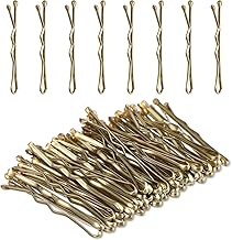 Amabro Mini Hair Pins, 50 Pcs 1.37 Inch Small Wavy Hair Pins Metal Hair Pins for Women Kids Long Straight Curly Hair Bun All Hair Types (Gold)