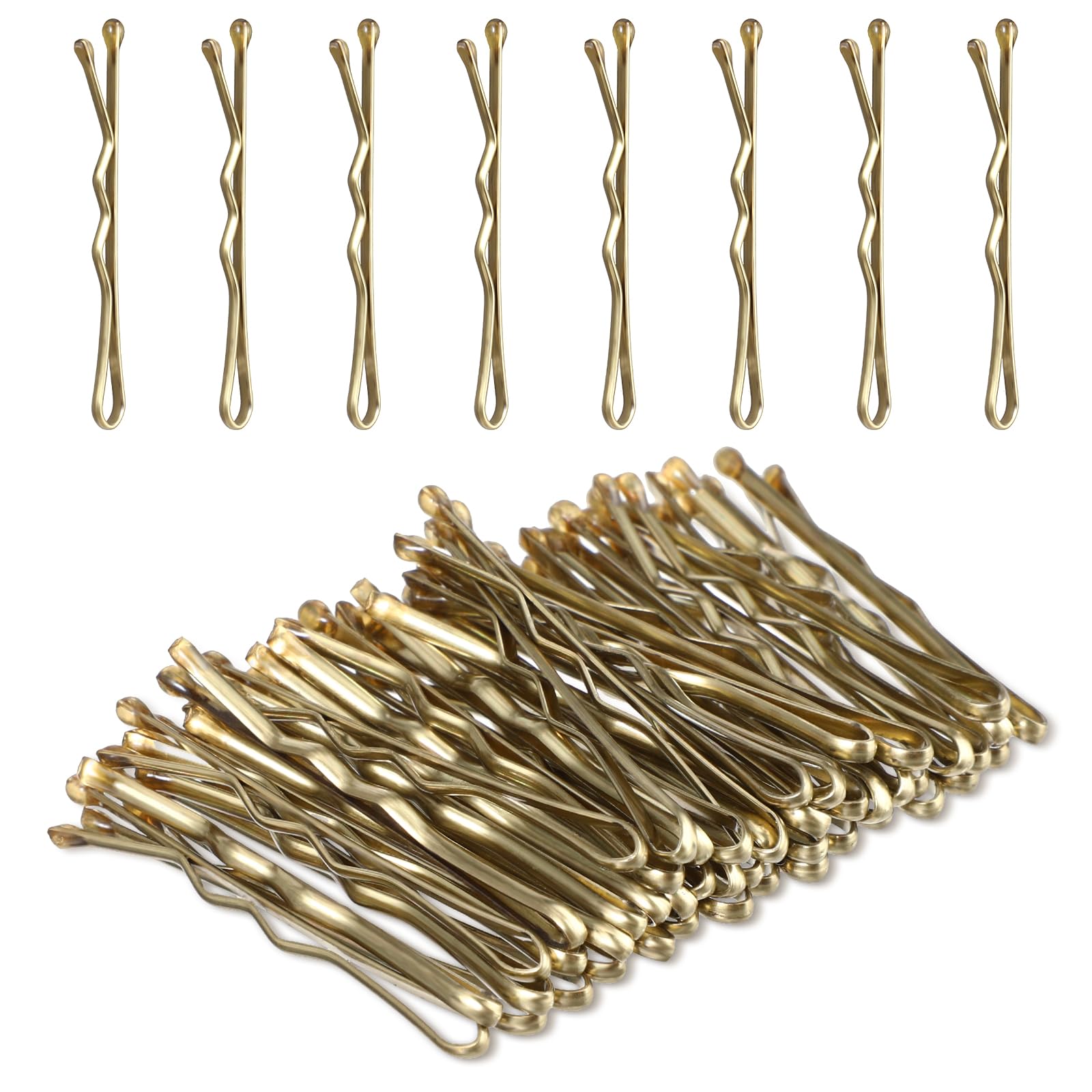 Amabro 50 Stück Mini Haarnadeln Gold, 3.5cm Kleine Gewellte Haarnadeln Haarspange Aus Metall Haarnadeln für Frauen Mädchen Kinder Dutts Langes Glattes Lockiges Haar Alle Haartypen (Gold)