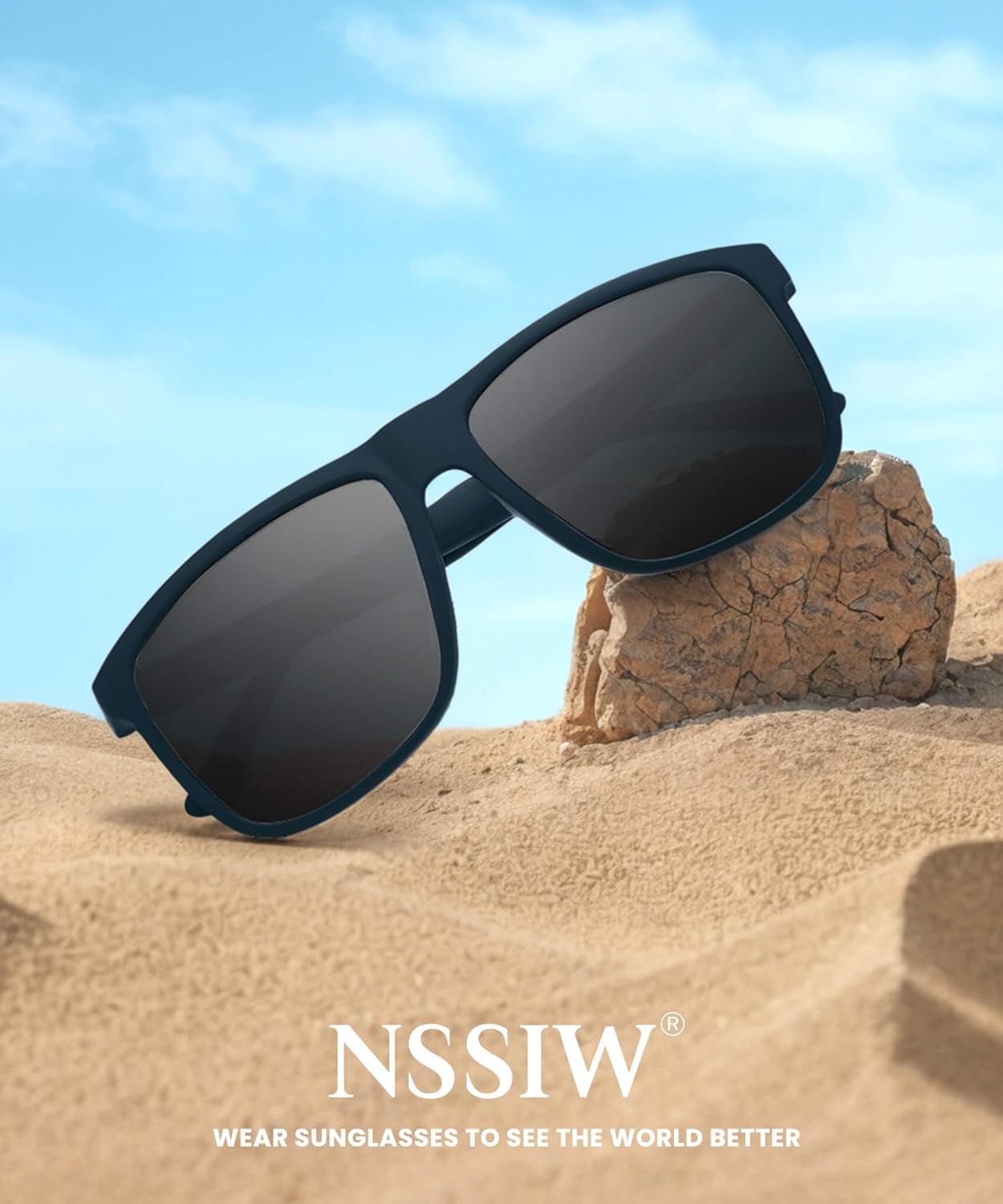 NSSIW Sunglasses-Men Polarized Mens-Sunglasses: Classic Sun Glasses with UV400 Protection for Driving Fishing Golf