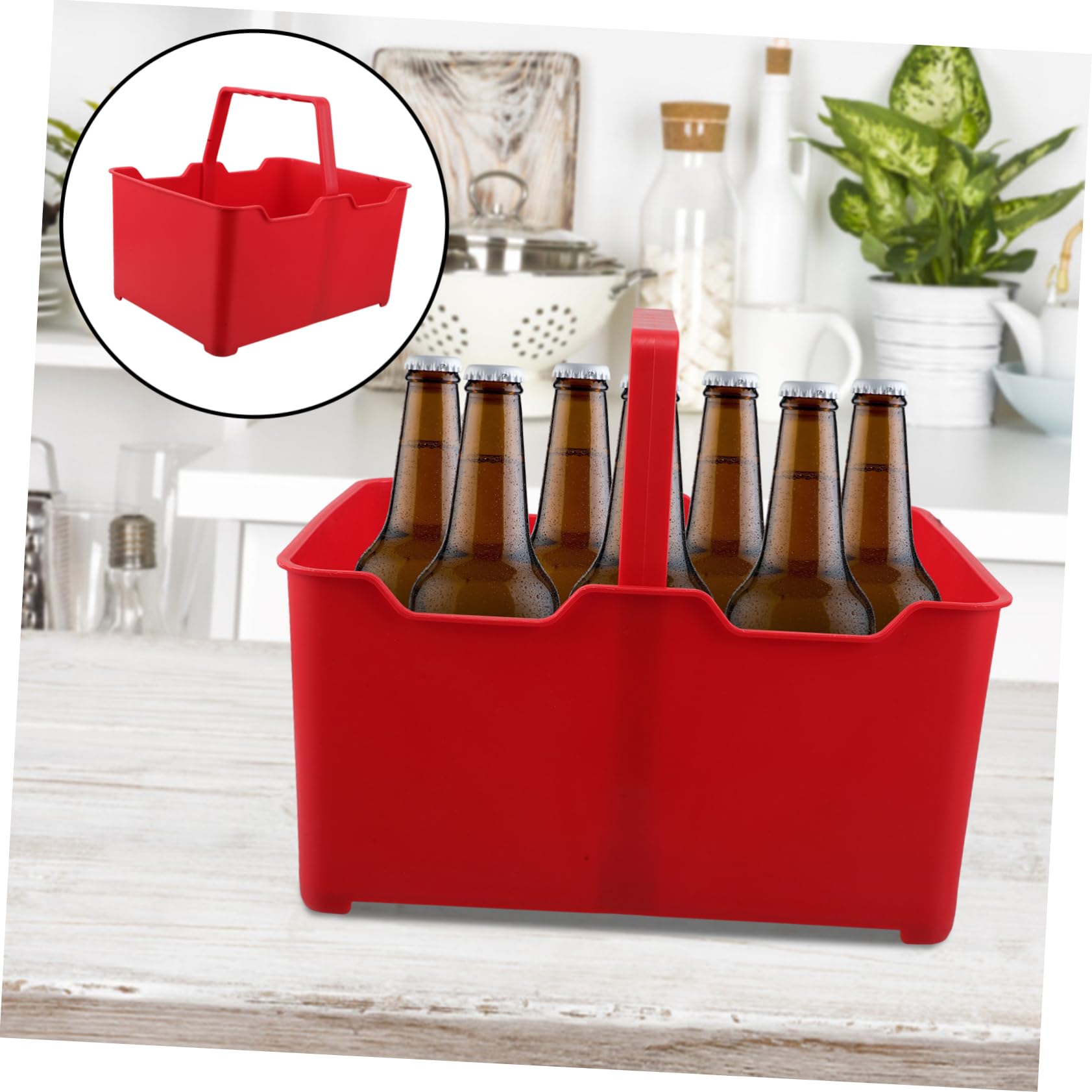 PartyKindom Cesto Portabevande in Plastica Stabile per Bottiglie di Birra e Vino con Impugnatura Portatile per Organizzare Facilmente le Bevande Durante Feste e Eventi