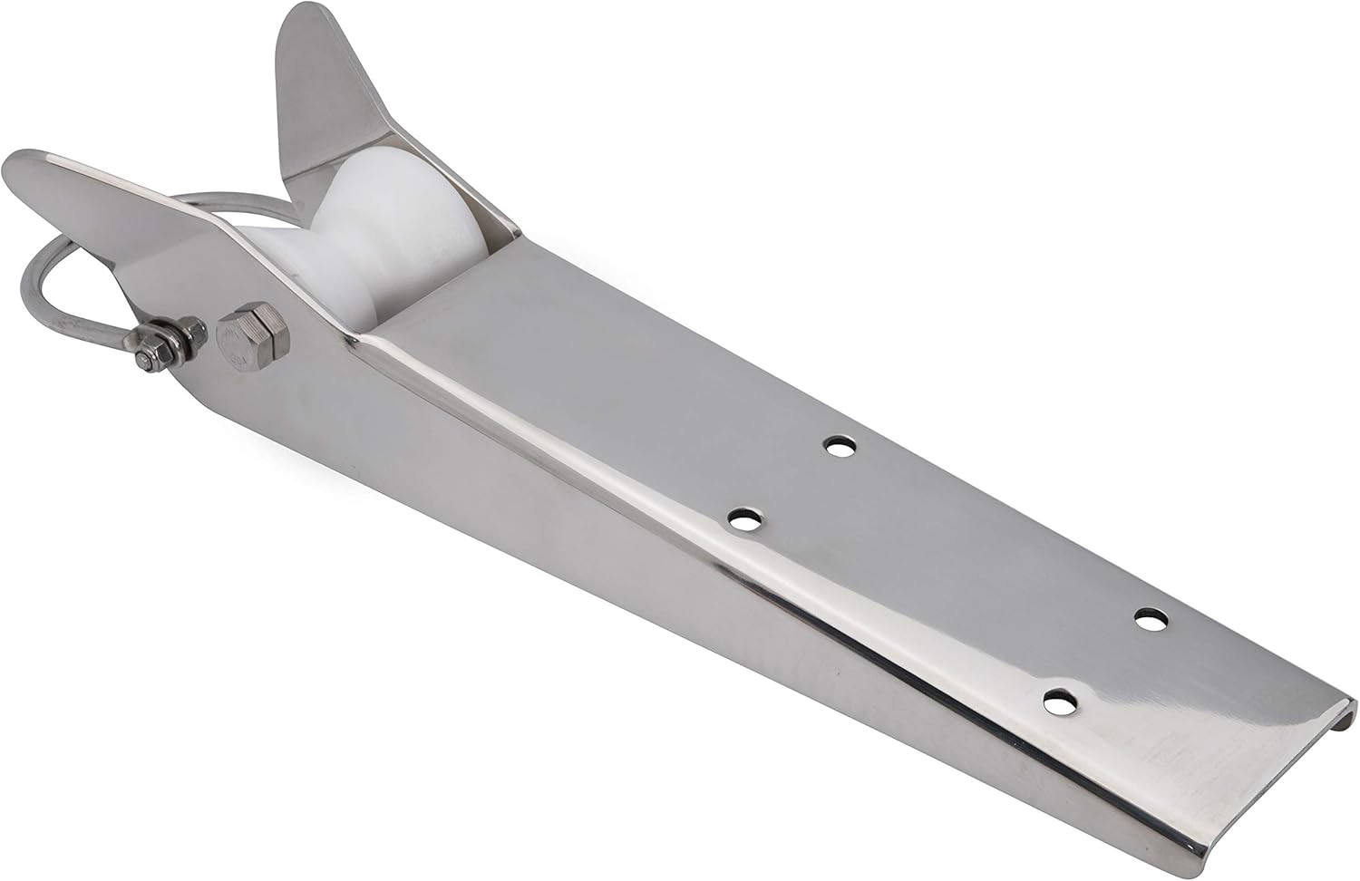 Lewmar Bow Roller for Fluke Anchors 5-12 lbs., Stainless Steel Construction, Derlin Rollers, Measures 3-1/2" W x 15" L, Easy Installation, mounting Hardware not Included - 2020202333