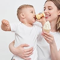 Vista 5 de Smily Mia ICY Bite - Mordedor para alimentos y congeladores para frutas, para alivio de enfriamiento del bebé, alimentador de silicona sin BPA