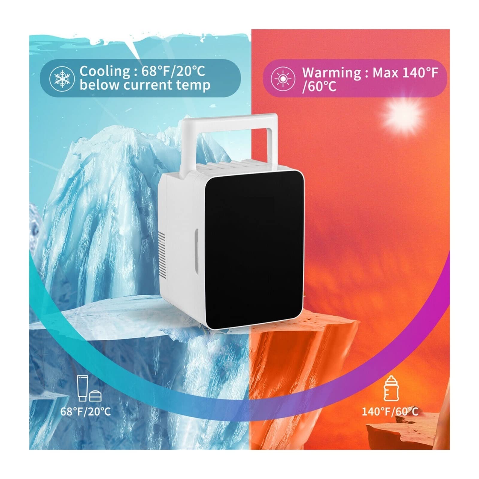 10L 15L Mini Maquillaje Nevera Coche Refrigerador Congelador Refrigerador amp;Calentador for uso doméstico en automóvil Almacenamiento de bebidas cosméticas for el cuidado de la piel(10L Black 2)