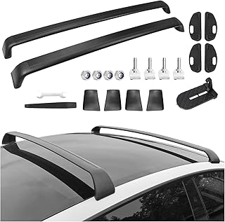 2026 Tesla Roof Rack Model Y Juniper 2020-2026 Cross Bar Noiseless Aluminum Rooftop Luggage Cargo Carrier Kayak Model Y Accessories Bike Crossbar Rooftop Luggage Cargo Carrier Black 2 PCS