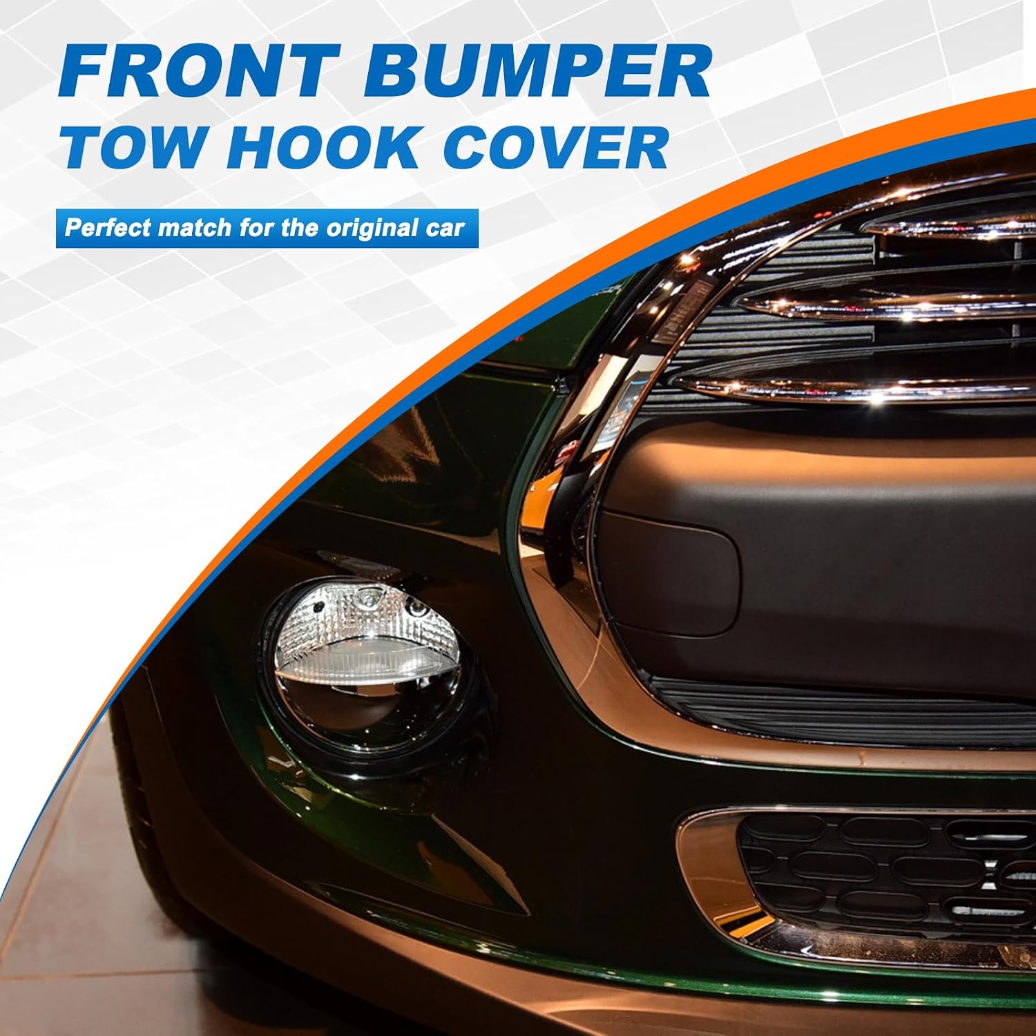 Car Front Bumper Tow Hook Cover Cap Towing Eye Fit for BMW Mini Cooper S F55 F56 F57 2016 2017 2018 51117337796 Trailer Cover (Bright Black, Right Passenger Side)