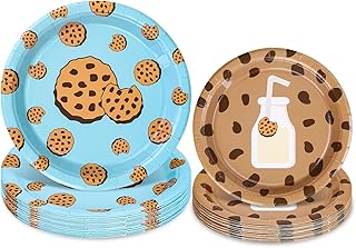 48 Pcs Milk and Cookies Birthday Party Supplies Chocolate Chip Cookie an...