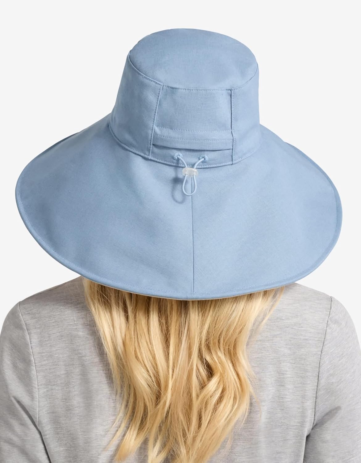 Solbari Women’s Ultra-Wide Cotton Linen Sun Hat UPF 50+, Packable, Adjustable with Ponytail Hole for Travel, Beach & Outdoors