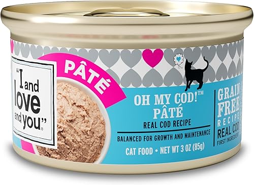 I and love and you Wet Cat Food - Oh My Cod Pâté - Cod Recipe, Grain Free, Filler Free, 3oz Pack of 24 Cans