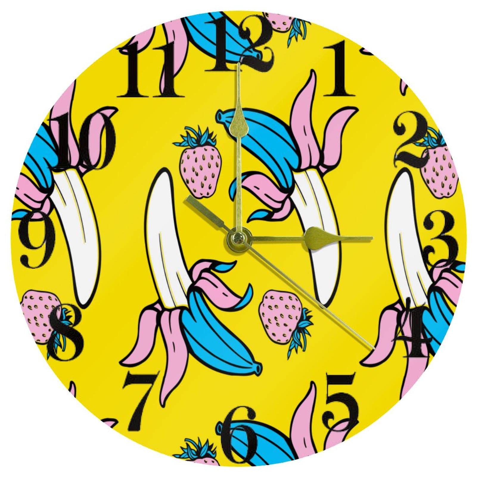 Horloge murale ronde silencieuse fruits montre murale bureau