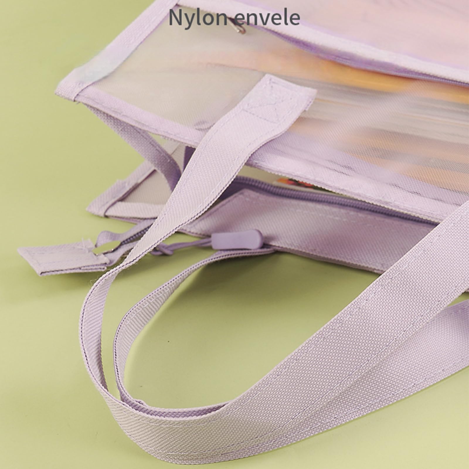A4 Document Organizer Bag School Book Bag Zipper File Tote Bag iPad Files Storage Transparent Mesh Reading Homework Bag Document Carrying Tote Bag Book Pouch Tote Holder Bag Roomy Bag for Men Women - Image 4