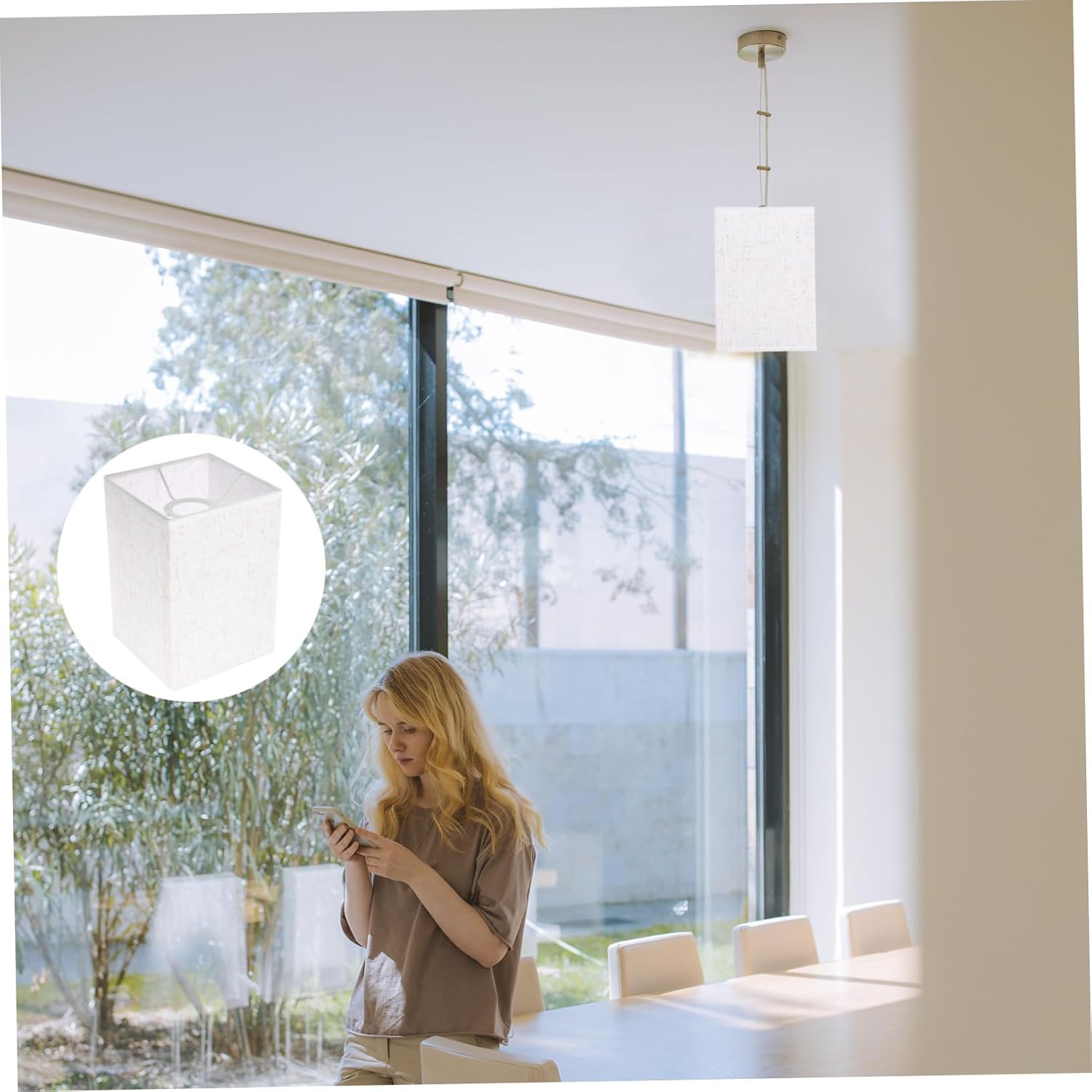 Floor Linen Lamp Shade for Table and Floor Lamps Removable Rectangular Cover Delicate Home for Living Room Bedroom and Office
