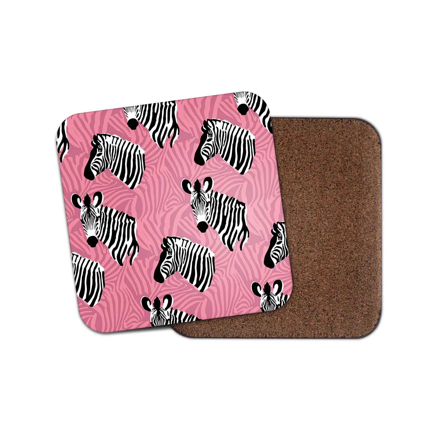 1 x Pink Zebra Print Coaster - Wild Animal Horse Africa Zoo Zebras Fun #15786