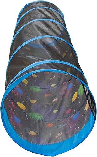 Vista 5 de Pacific Play Tents 41410 - Túnel de gateo Galaxy de 6 pies para niños con estrellas que brillan en la oscuridad Rojo, amarillo