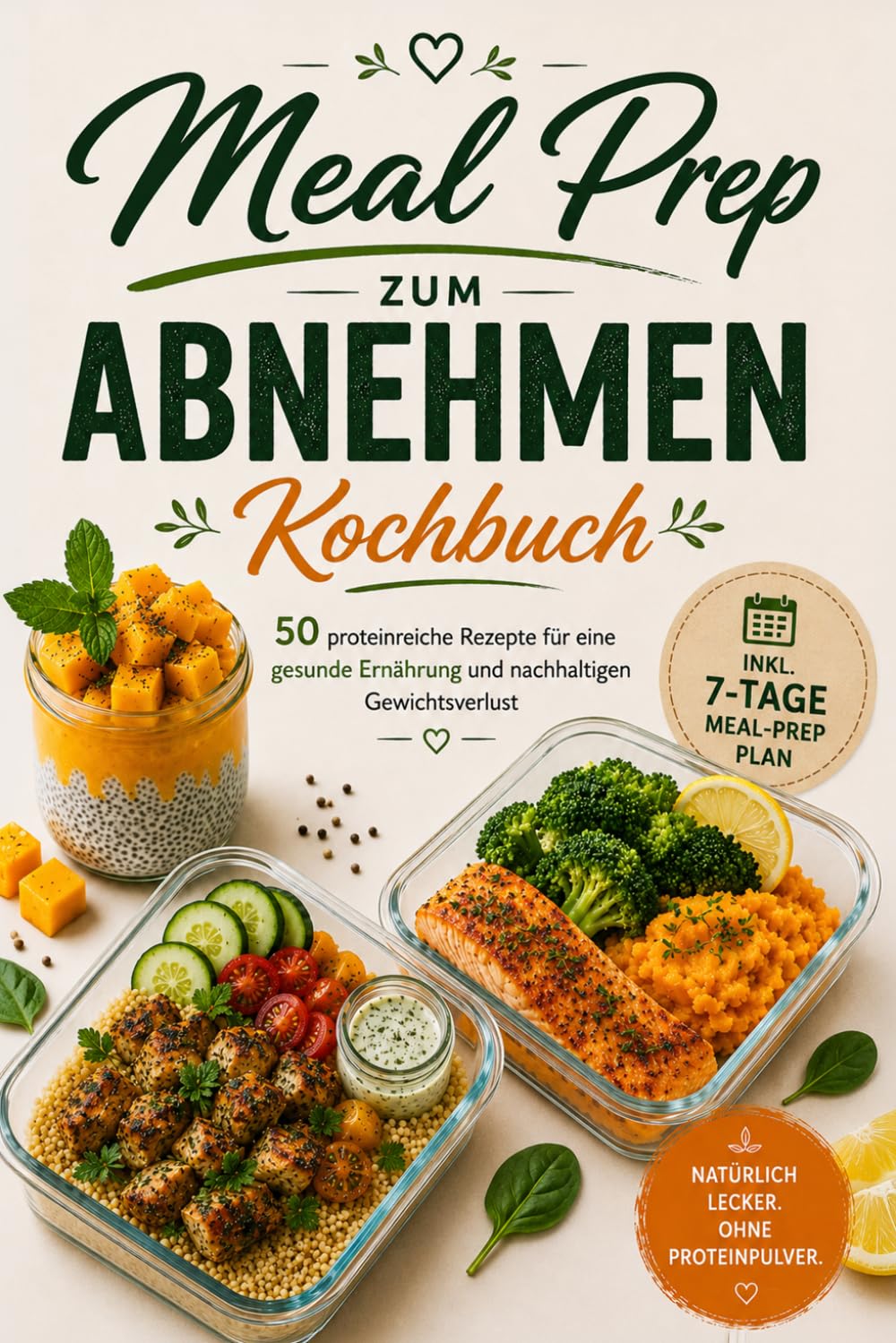 Meal Prep zum Abnehmen – Das Kochbuch: 50 proteinreiche Rezepte ohne Proteinpulver – gesund vorkochen, satt abnehmen, einfach durchhalten – inkl. 4-Wochen-Plan & Einkaufslisten