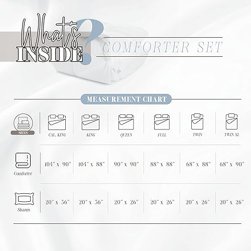 Miniatura 3 de Elegant Comfort Juego de edredón de 3 piezas de 100 % algodón egipcio de calidad hotelera, 100 % algodón sintético, costura en caja, relleno de