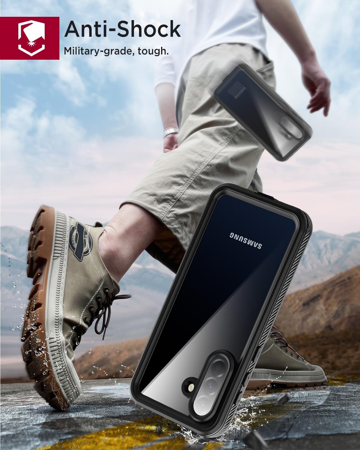 Miimall for Samsung Galaxy A57 5g Phone Case Waterproof,Built-in Screen Protector, IP68 Waterproof Dustproof, 360°Full Body Protection Shockproof Heavy Duty Protective Samsung A57 Case Screen, Black image 3