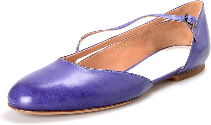 Purple leather flats Clearance