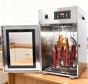 360 Rotary Meat Dryer, 800W Commercial Food Dryer, Stainless Steel Meat Curing Chamber, Food Dehydrator and Drying Cabinet Dry, Refrigerator for Meat, 30-90C Temp Control