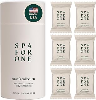Shower Steamers Aromatherapy 6 Pack - Made in USA with Natural Essential Oils for Christmas Stocking Stuffers, Birthday Gifts for Women and Men, White Elephant - Self Care Variety Pack