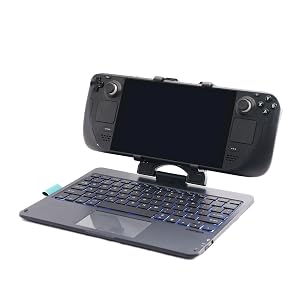 DeckTop - Steam Deck Keyboard and Bluetooth Trackpad Mouse with Multicolor LED Laptop Accessory for Valve Linux PC