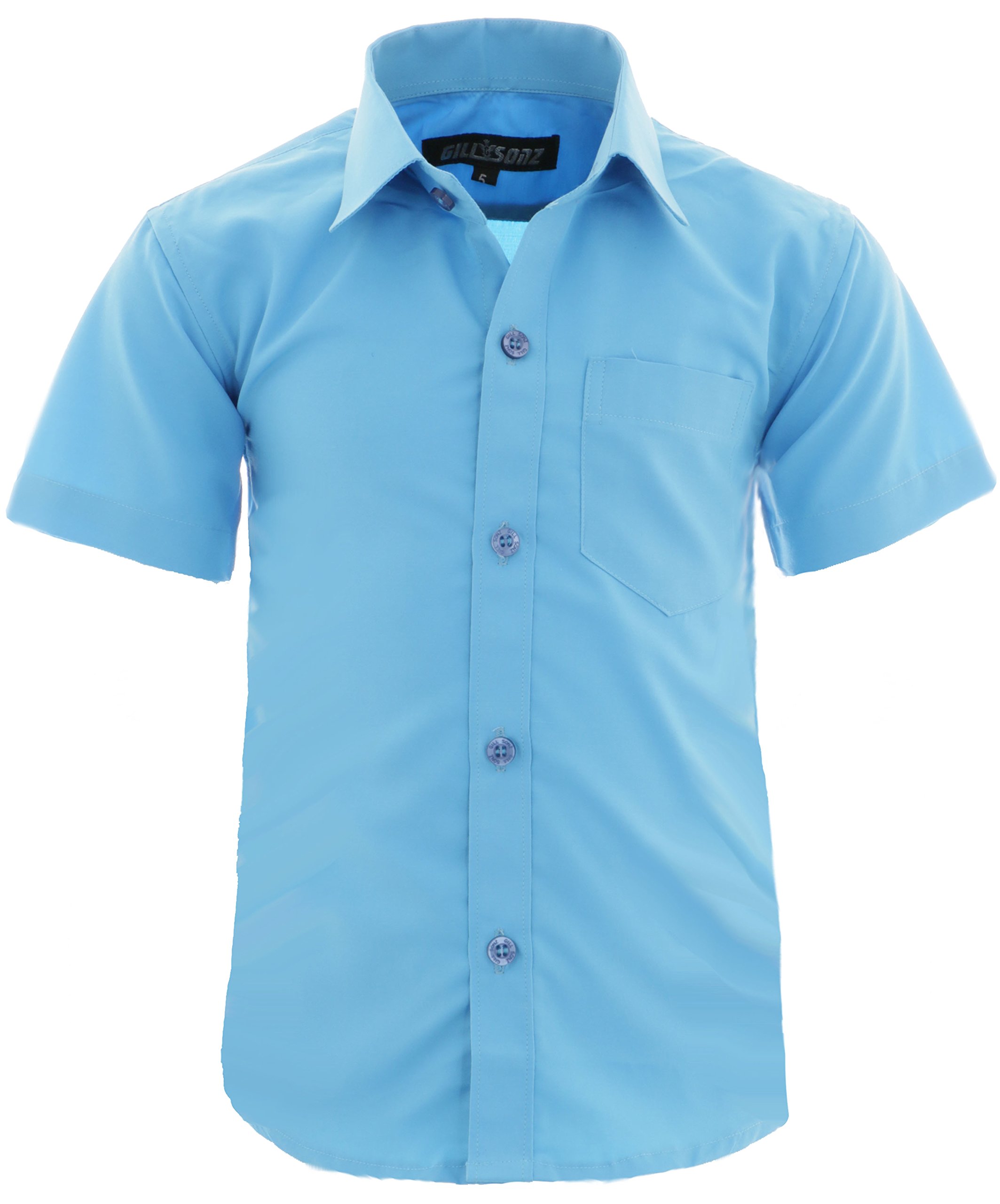 GILLSONZ A0 - Camisa de fiesta infantil (manga corta, fácil de planchar, 9 colores, talla 86-158)