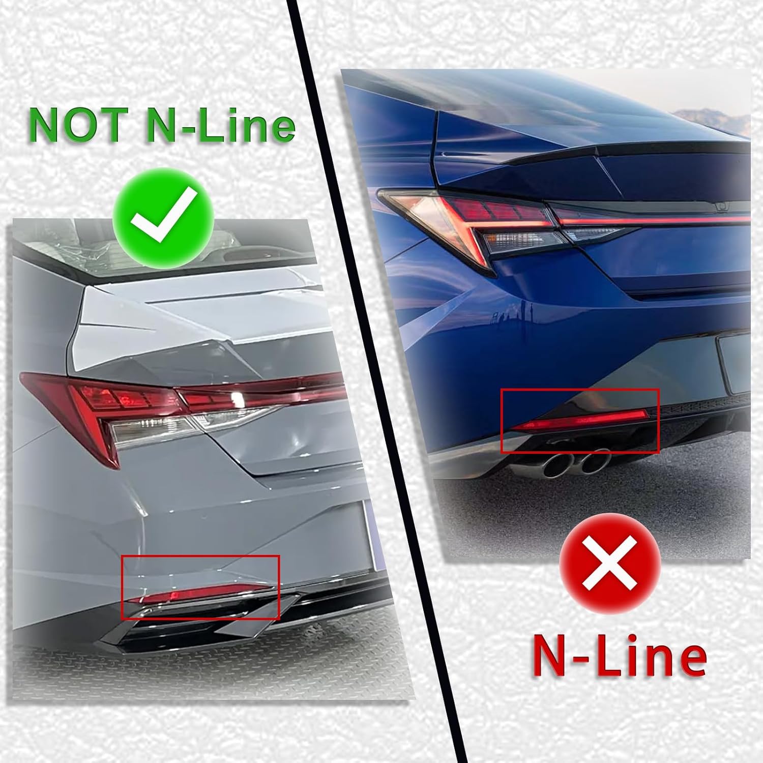 LED Rear Bumper Reflectors Fog Brake Tail Light Lamps Compatible with Hyundai Elantra 2021-2023(Not Fit N-line), Replace Stock Reflector Trim OEM 92406AA100 92406AB000 (Smoked)