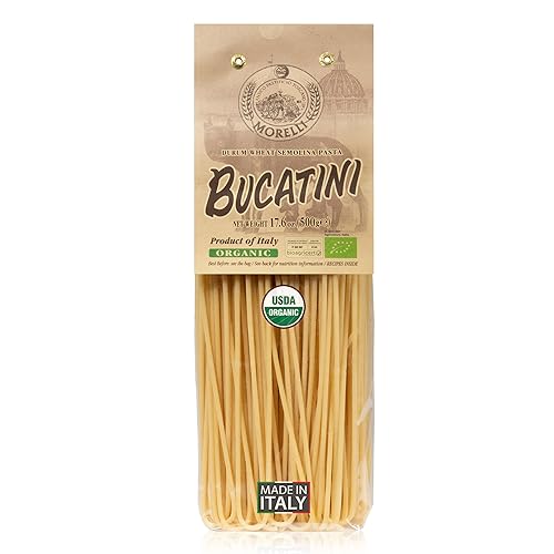 Miniatura 10 de Morelli Bucatini - Pasta italiana orgánica de primera calidad de Italia - Marca de pasta gourmet hecha a mano y familiar - Pasta de sémola de trigo