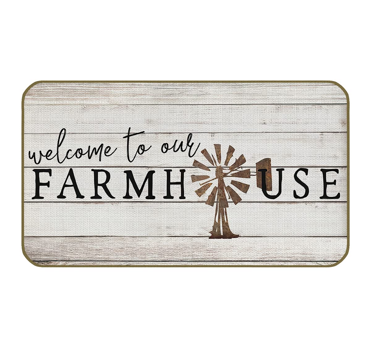 UINHMOP 17''x30'' Welcome to Our Farmhouse Decorative Doormat,Family Farmhouse Sign Floor Mats Decor for Rustic Home Kitchen Bathroom Porch Front Door