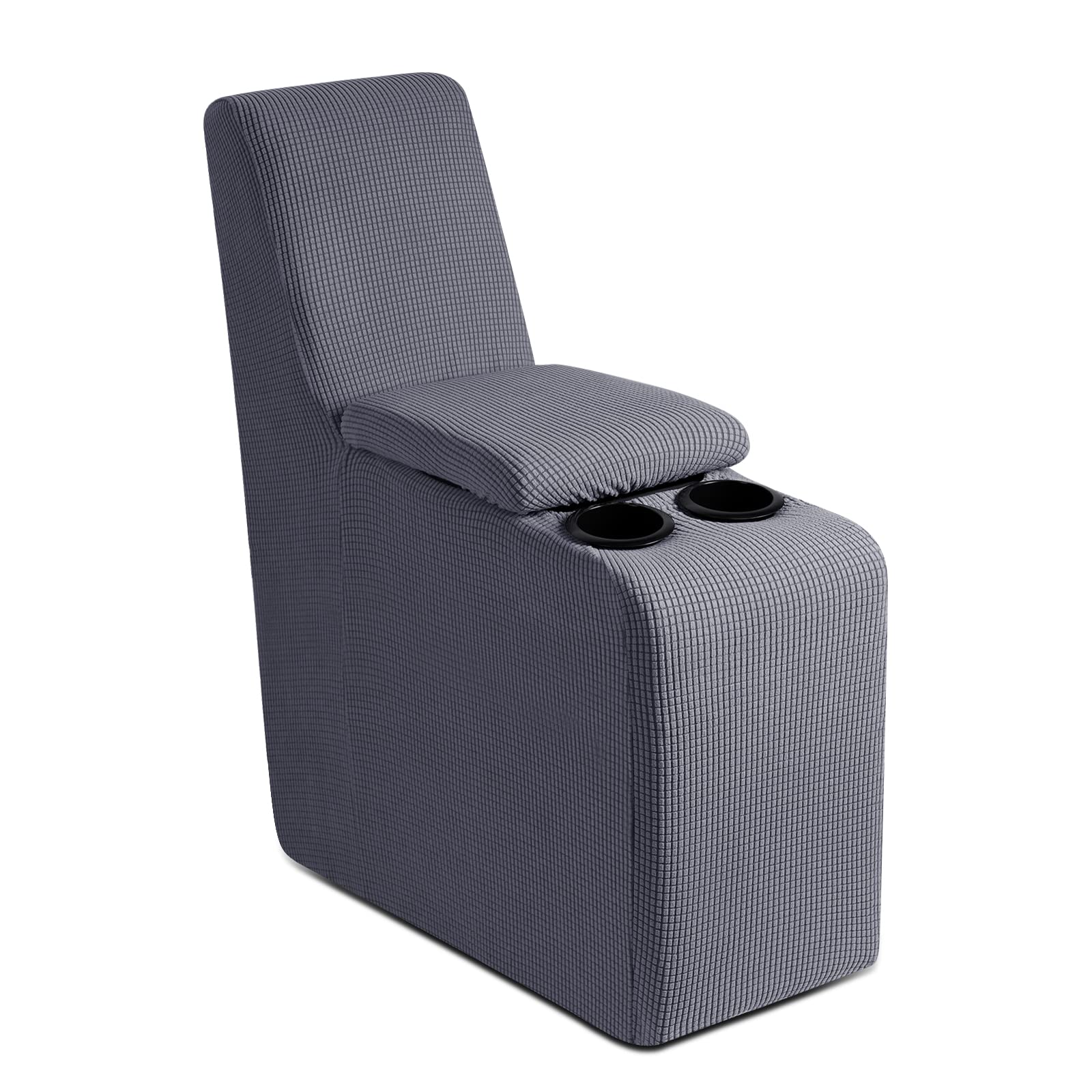 TAOCOCO Additional Recliner Console Cover for Reclining Couch Covers, Stretch Jacquard Pattern Middle Console Cover for Recliner Sofa Covers, Grey