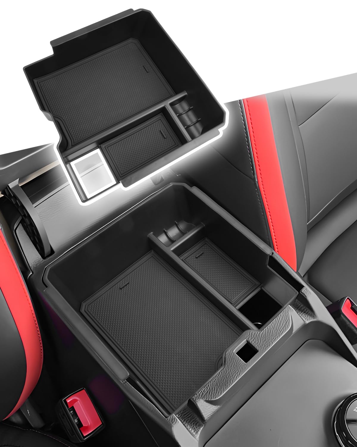 CDEFG for 2024 2025 2026 Ford Ranger Center Console Organizer Tray for Ranger 2024 2025 2026 Accessories Armrest Storage Box Insert Tray for Ranger (XL, XLT, Lariat, Raptor)