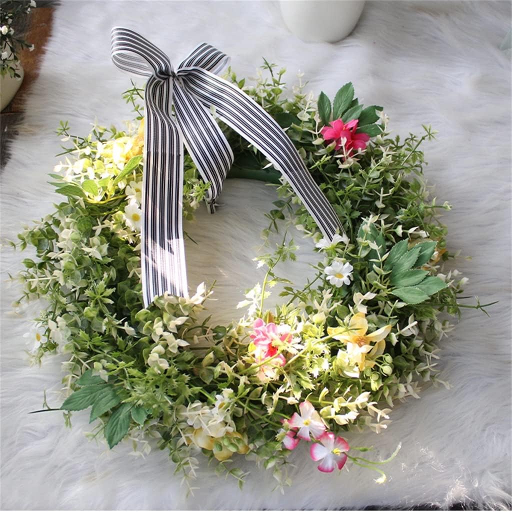 Simulated Green Plant Wreath Door Hanging Home Decoration with Eucalyptus Wreath
