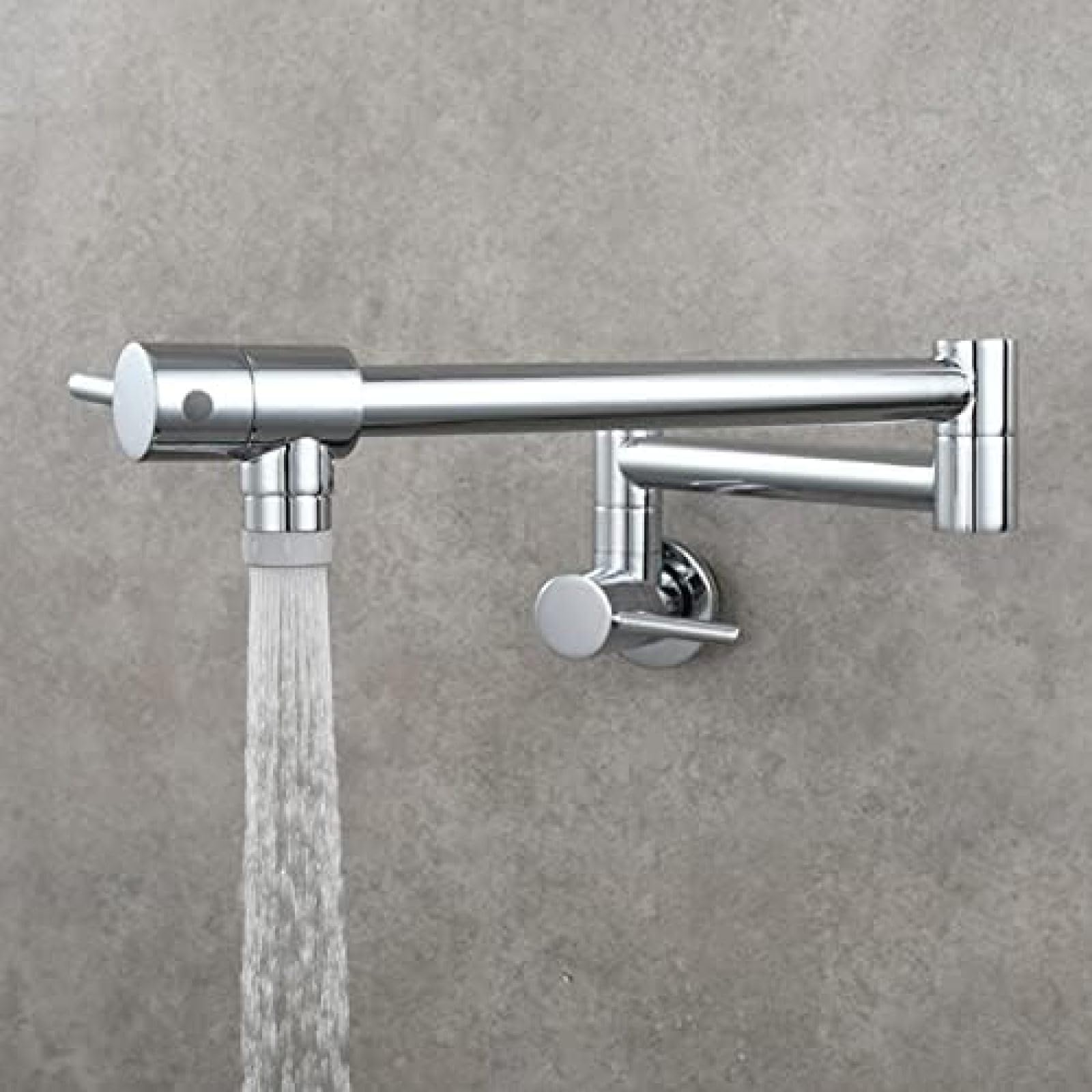 Robinet de cuisine simple à eau froide mural rétractable noir et or - 8