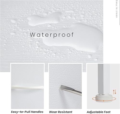 Miniatura 5 de Whitmor Mesita de noche con 2 cajones de tela, mesita de noche para dormitorio, mesa auxiliar para armario, dormitorio, pequeño organizador de