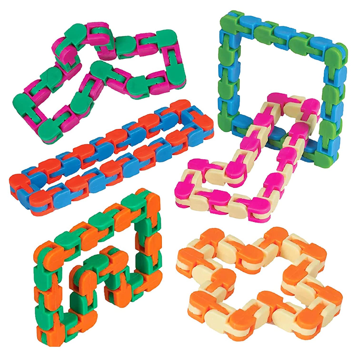 LEXRETA Wacky Fun Tracks Snap and Click Fidget Toys, Finger Sensory Toys, Snake Puzzles for Stress Relief Link, Party Bag Fillers, Party Favors, Random Color Link- Pack of 24 (B0BRH4Q7Z5) Amazon Price History, Amazon Price Tracker