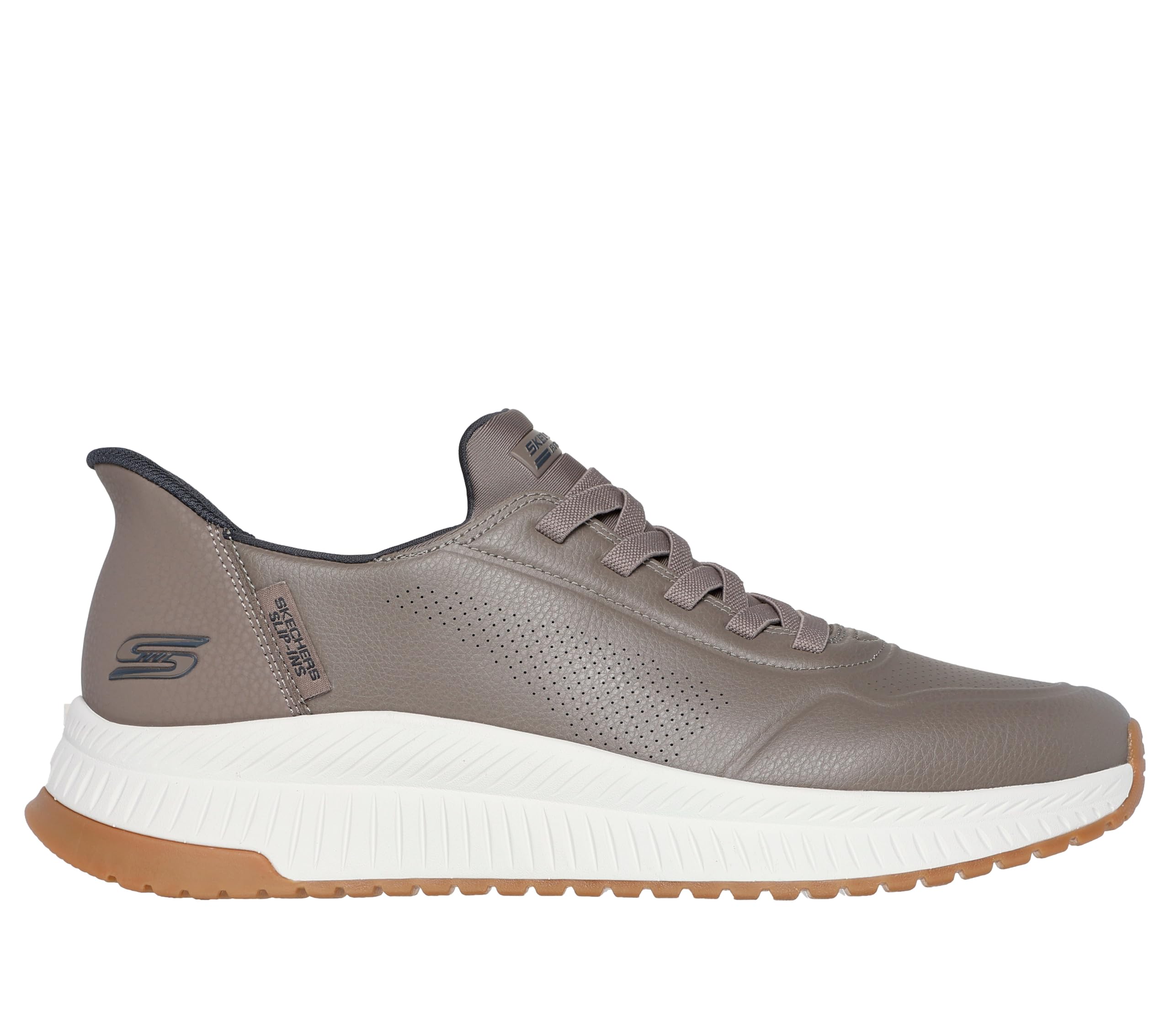 Skechers Men's Hands-​Free Slip-​ins Bobs Squad 4 Direct Step Sneaker, marrón, 45 EU