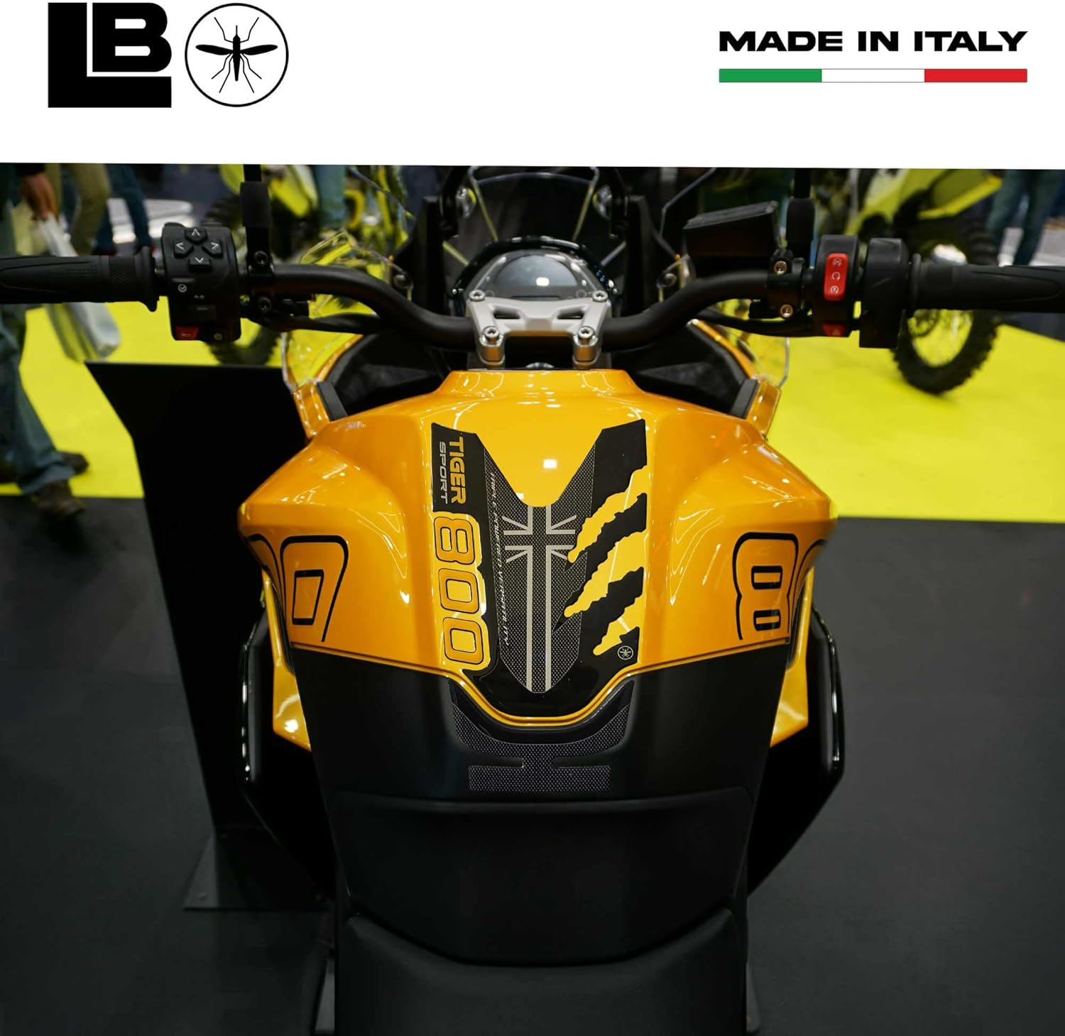 labelbike - 3D Sticker Motorcycle Tank Pad Protection and Decoration in Resin Compatible with Triumph Tiger 800 Sport 2025 - Color Ochre - Cosmic Yellow