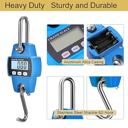 Miniatura 3 de Báscula colgante de 660 libras, báscula de grúa de alta resistencia digital para granjas, caza, pesca, ganado, viajes al aire libre, industrial